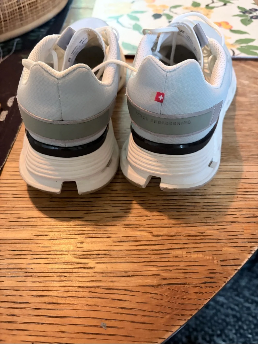 On Running White and Light Blue Running Shoes - Picture 3 of 5